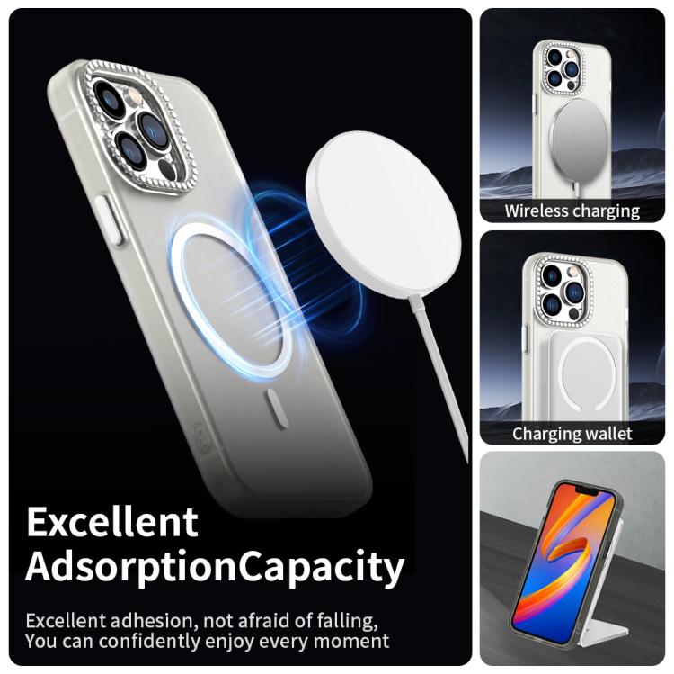For iPhone 13 Pro Candy Diamond Magsafe Frosted PC Hybrid TPU Phone Case