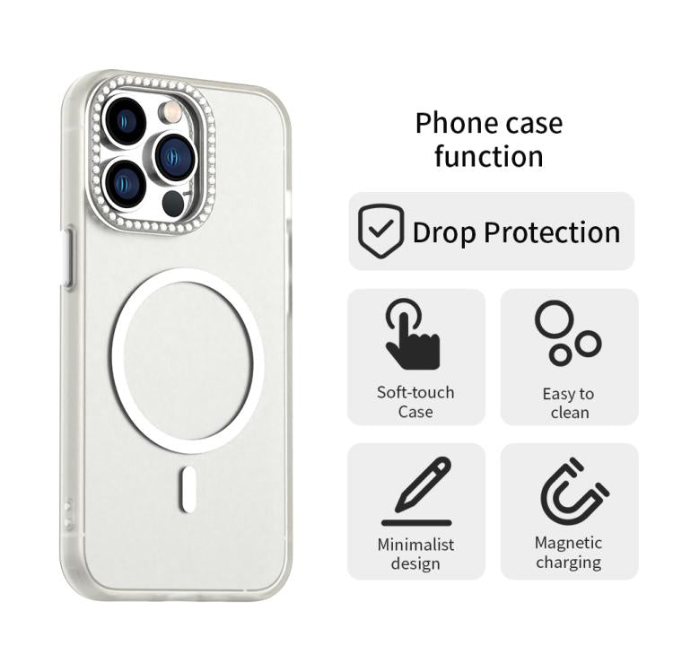 For iPhone 13 Pro Candy Diamond Magsafe Frosted PC Hybrid TPU Phone Case