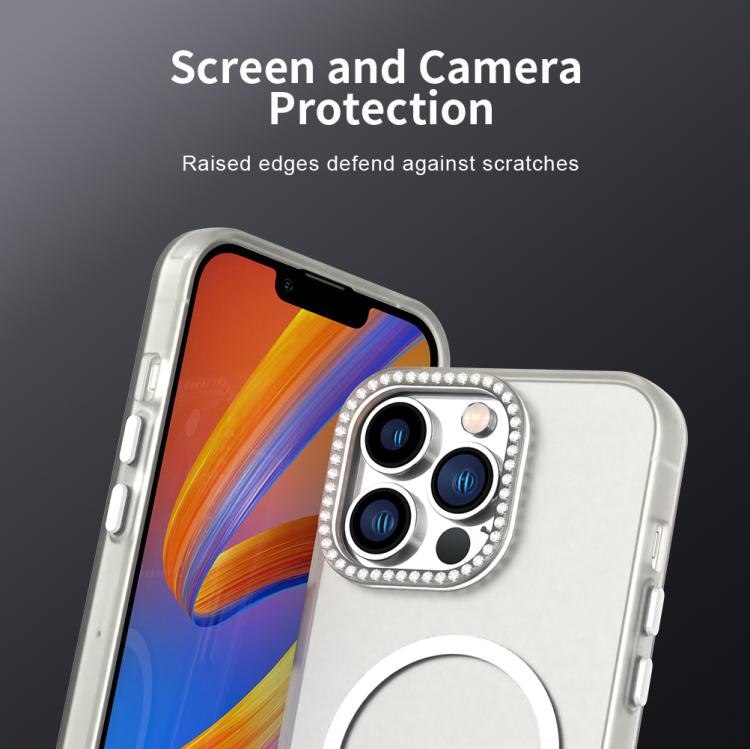 For iPhone 13 Pro Candy Diamond Magsafe Frosted PC Hybrid TPU Phone Case