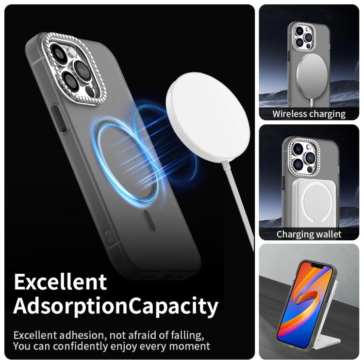 For iPhone 13 Pro Candy Diamond Magsafe Frosted PC Hybrid TPU Phone Case