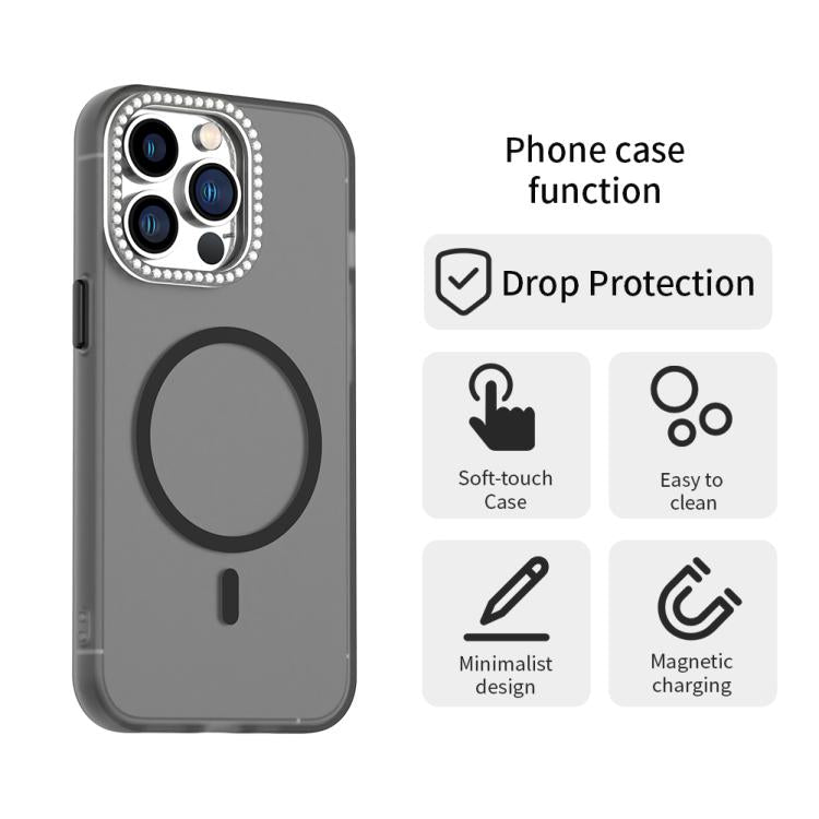 For iPhone 13 Pro Candy Diamond Magsafe Frosted PC Hybrid TPU Phone Case