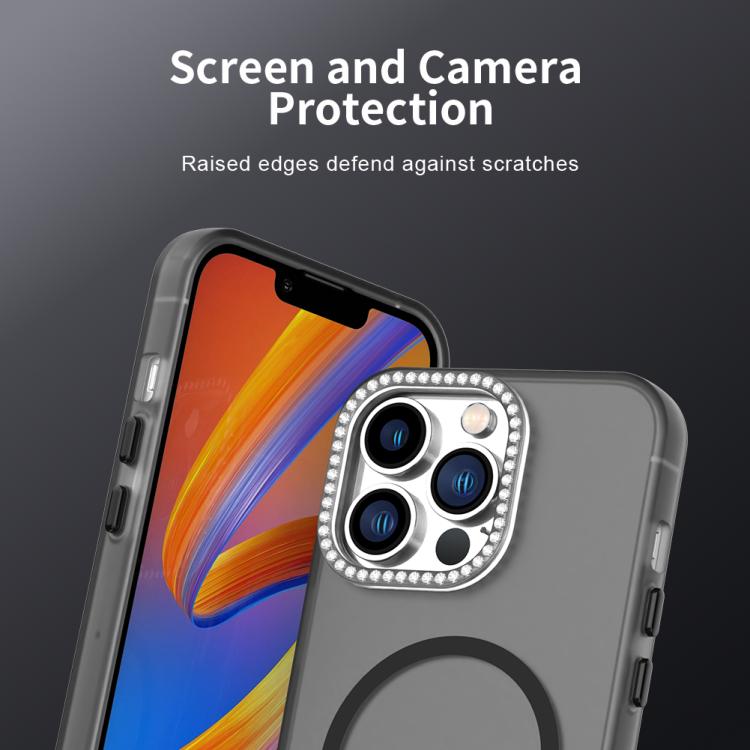 For iPhone 13 Pro Candy Diamond Magsafe Frosted PC Hybrid TPU Phone Case