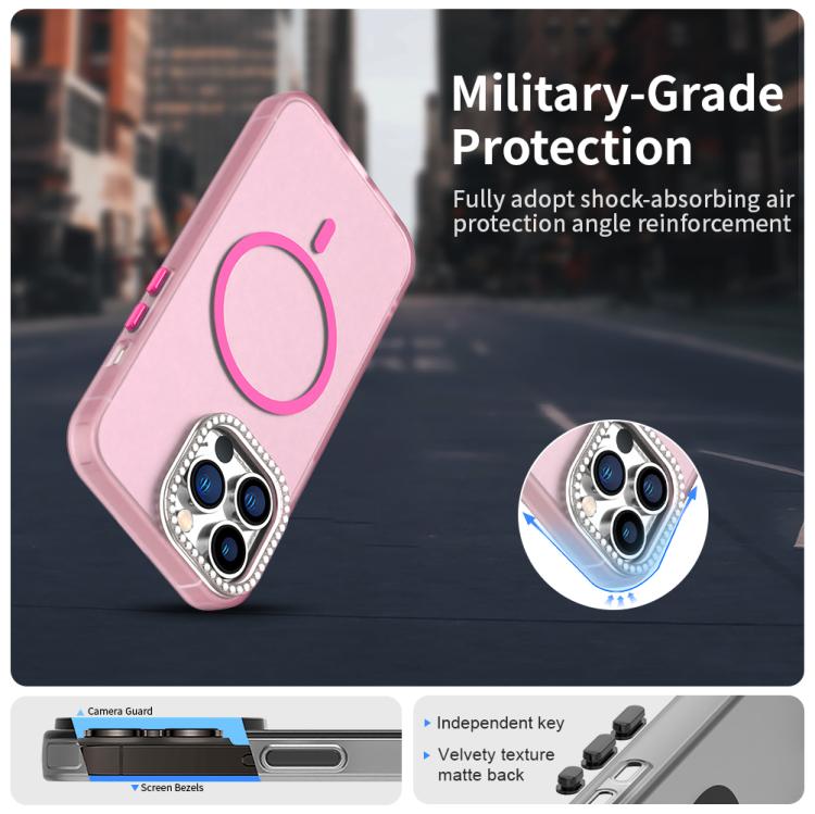 For iPhone 13 Pro Candy Diamond Magsafe Frosted PC Hybrid TPU Phone Case