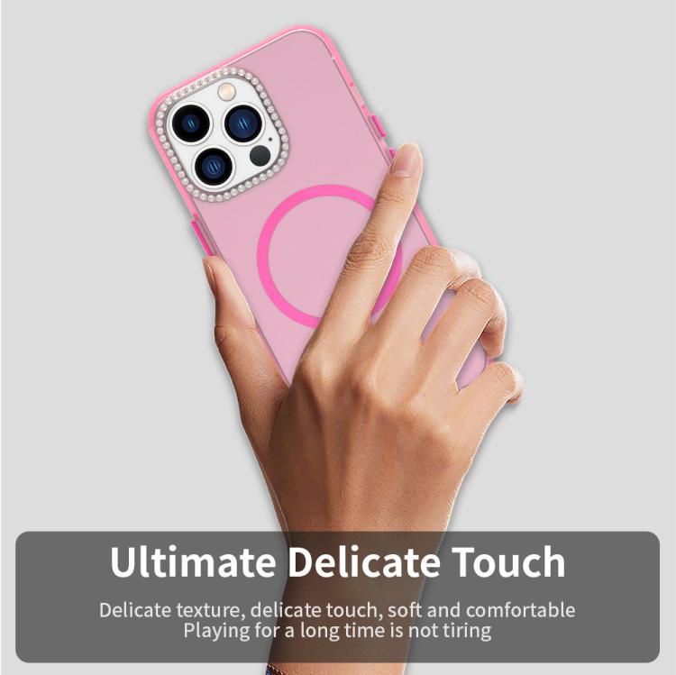 For iPhone 13 Pro Candy Diamond Magsafe Frosted PC Hybrid TPU Phone Case