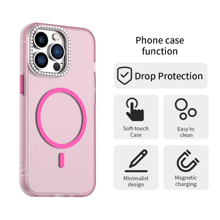 For iPhone 13 Pro Candy Diamond Magsafe Frosted PC Hybrid TPU Phone Case