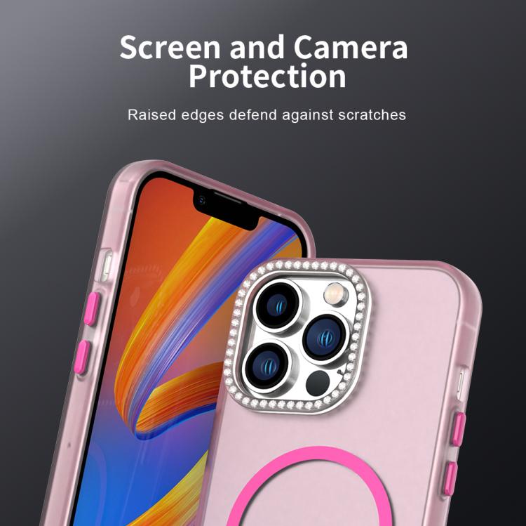 For iPhone 13 Pro Candy Diamond Magsafe Frosted PC Hybrid TPU Phone Case