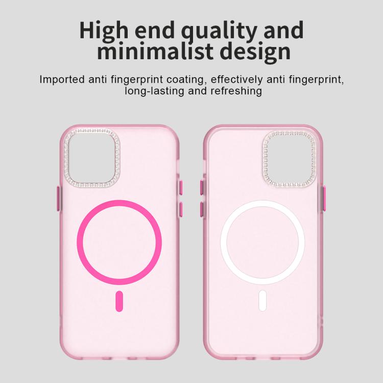 For iPhone 11 Pro Max Candy Diamond Magsafe Frosted PC Hybrid TPU Phone Case
