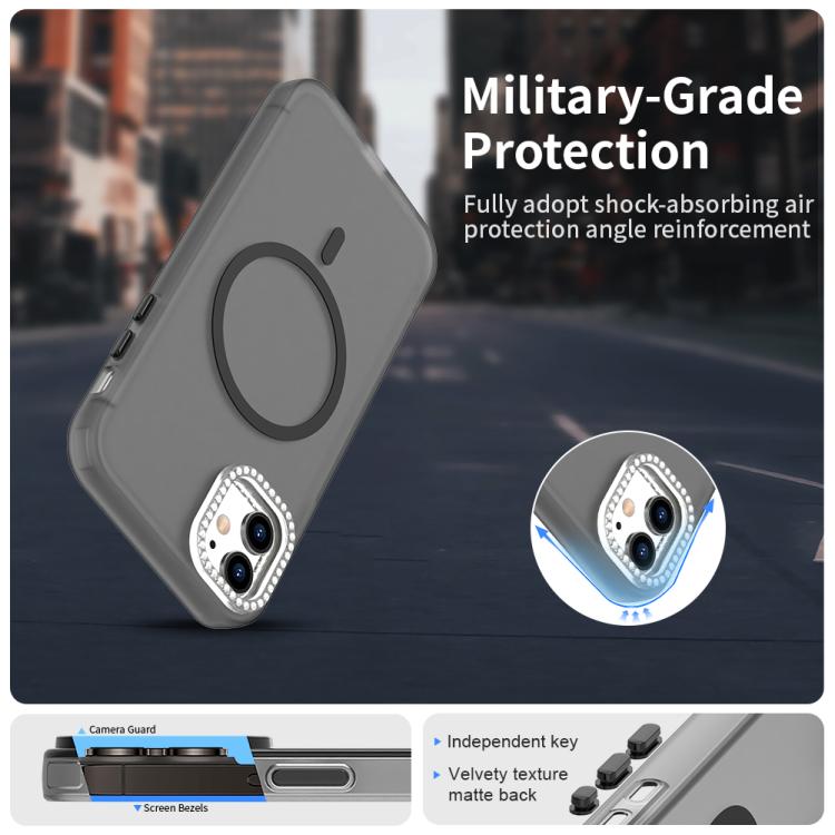 For iPhone 11 Candy Diamond Magsafe Frosted PC Hybrid TPU Phone Case