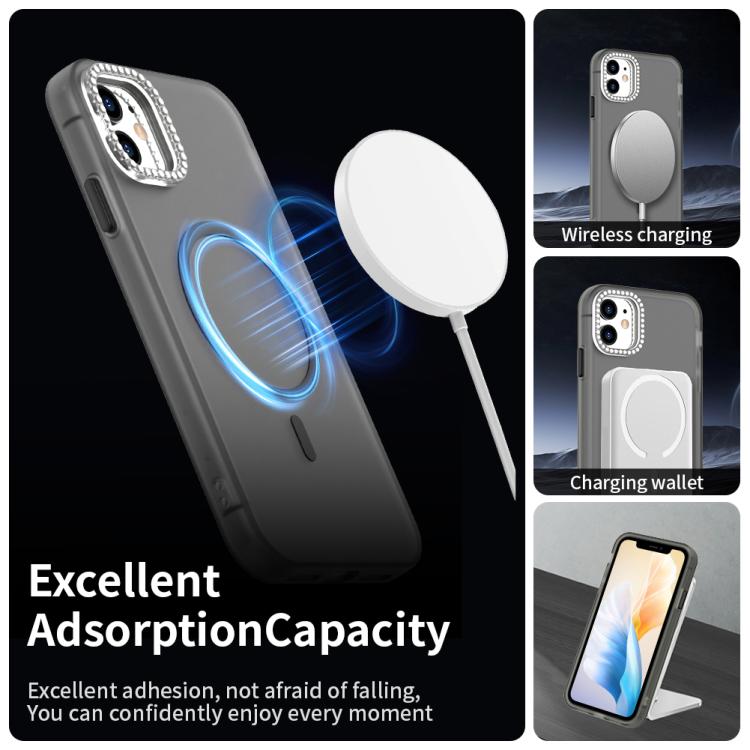 For iPhone 11 Candy Diamond Magsafe Frosted PC Hybrid TPU Phone Case