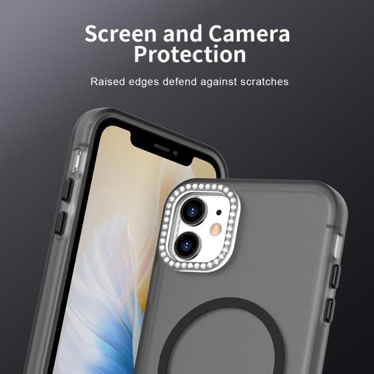 For iPhone 11 Candy Diamond Magsafe Frosted PC Hybrid TPU Phone Case