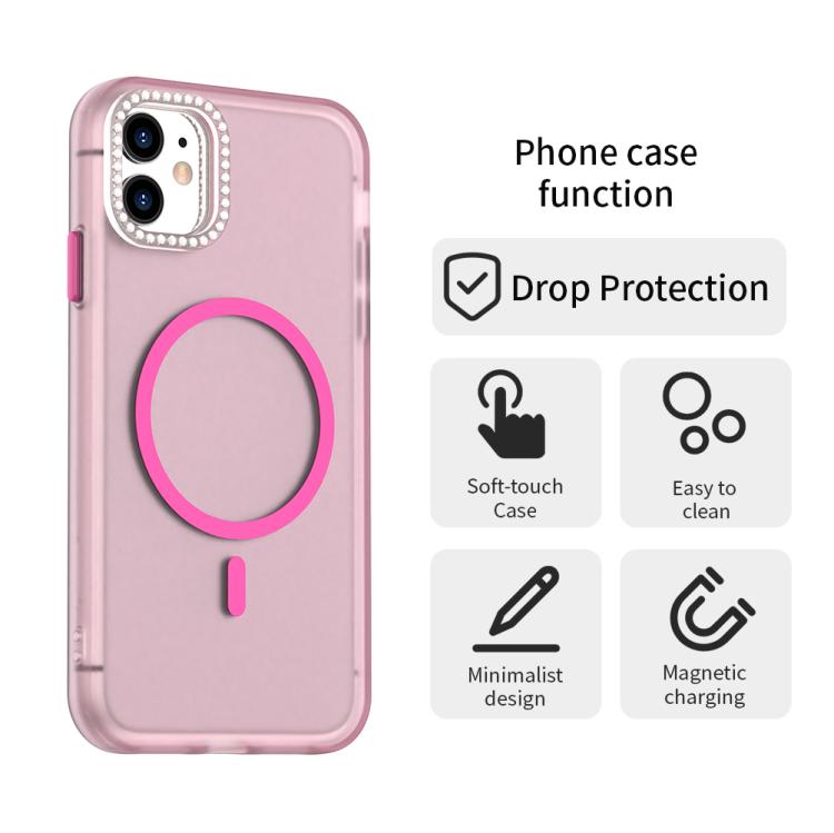 For iPhone 11 Candy Diamond Magsafe Frosted PC Hybrid TPU Phone Case