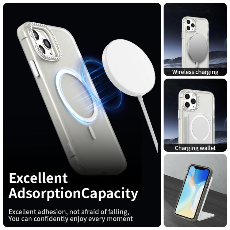 For iPhone 11 Pro Candy Diamond Magsafe Frosted PC Hybrid TPU Phone Case