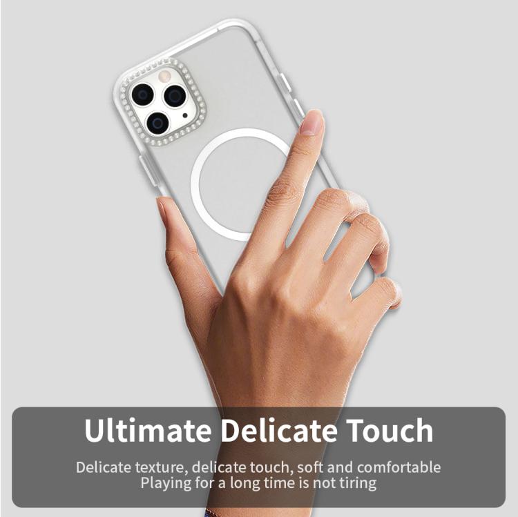 For iPhone 11 Pro Candy Diamond Magsafe Frosted PC Hybrid TPU Phone Case