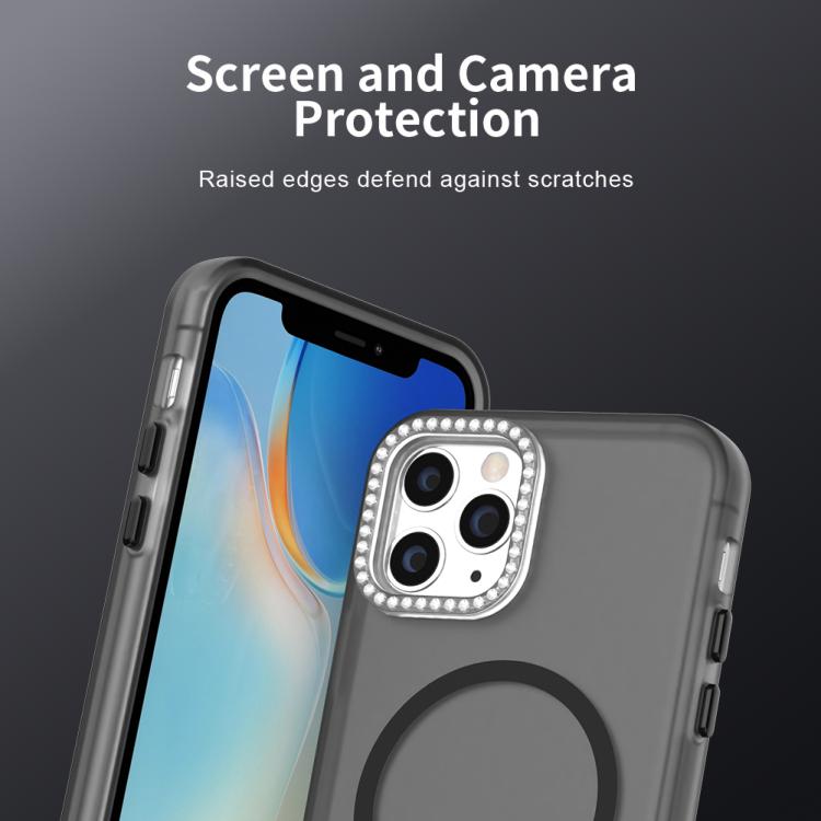 For iPhone 11 Pro Candy Diamond Magsafe Frosted PC Hybrid TPU Phone Case