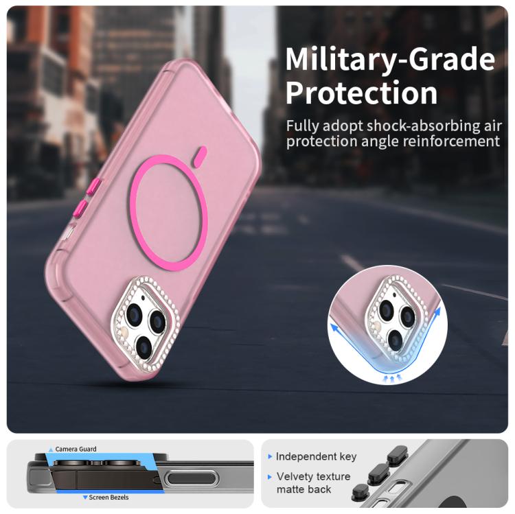 For iPhone 11 Pro Candy Diamond Magsafe Frosted PC Hybrid TPU Phone Case