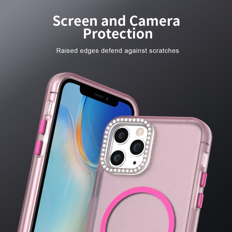 For iPhone 11 Pro Candy Diamond Magsafe Frosted PC Hybrid TPU Phone Case