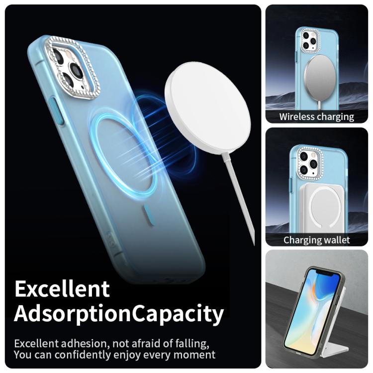 For iPhone 11 Pro Candy Diamond Magsafe Frosted PC Hybrid TPU Phone Case