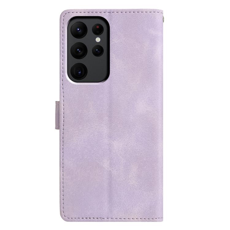 For Samsung Galaxy S23 Ultra 5G Triangles Embossed Leather Phone Case