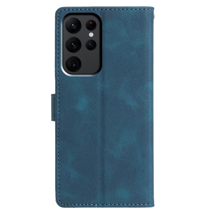 For Samsung Galaxy S23 Ultra 5G Triangles Embossed Leather Phone Case
