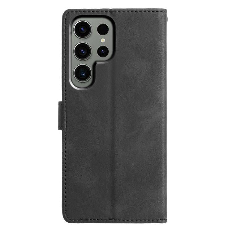For Samsung Galaxy S24 Ultra 5G Triangles Embossed Leather Phone Case