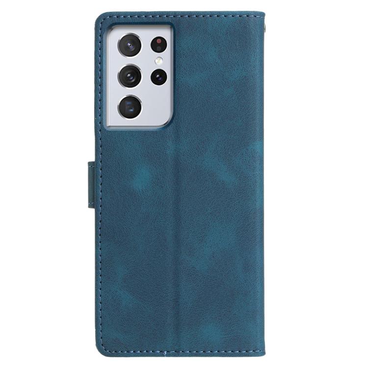 For Samsung Galaxy S21 Ultra 5G Triangles Embossed Leather Phone Case