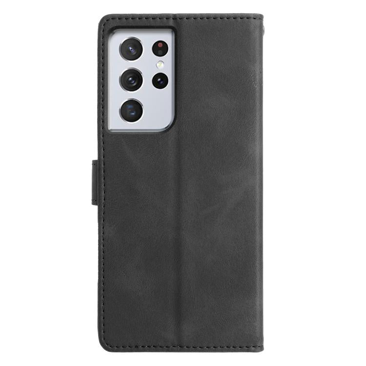 For Samsung Galaxy S21 Ultra 5G Triangles Embossed Leather Phone Case
