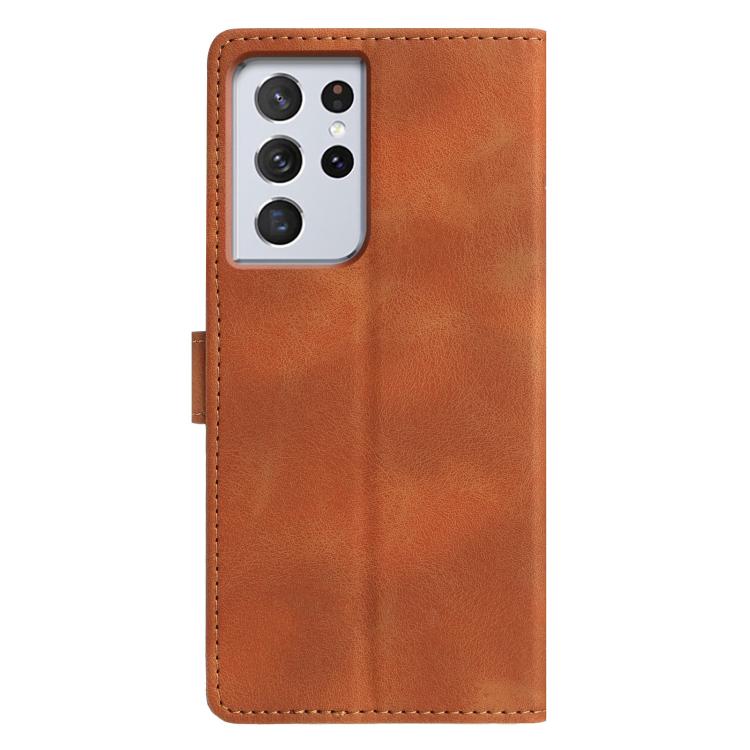 For Samsung Galaxy S21 Ultra 5G Triangles Embossed Leather Phone Case