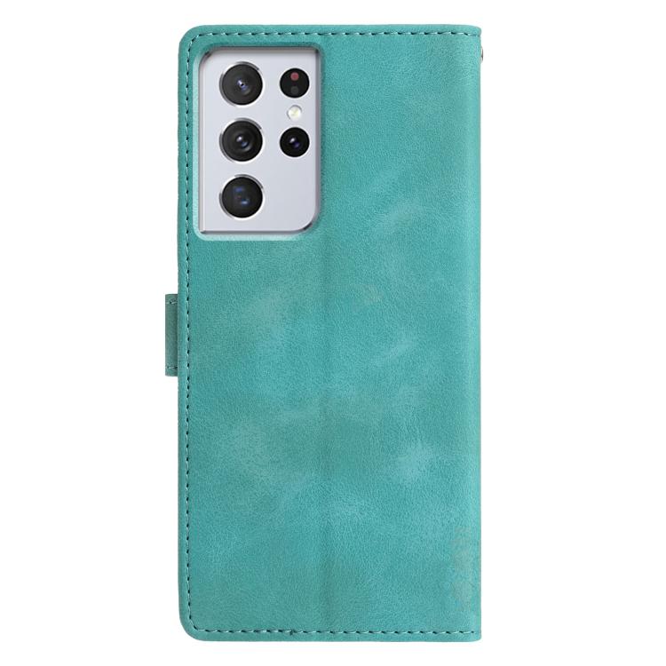 For Samsung Galaxy S21 Ultra 5G Triangles Embossed Leather Phone Case