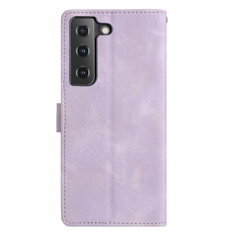 For Samsung Galaxy S21 FE 5G Triangles Embossed Leather Phone Case