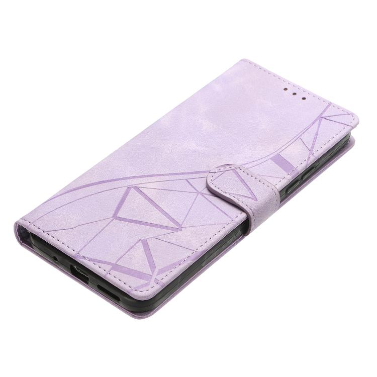 For Samsung Galaxy S26 Edge 5G Triangles Embossed Leather Phone Case