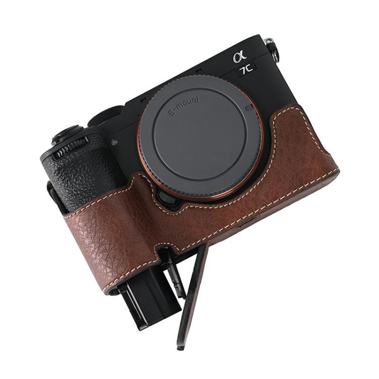 For Sony ILCE-7CM2 / Alpha 7C II Litchi Texture PU Leather Camera Half Case Base