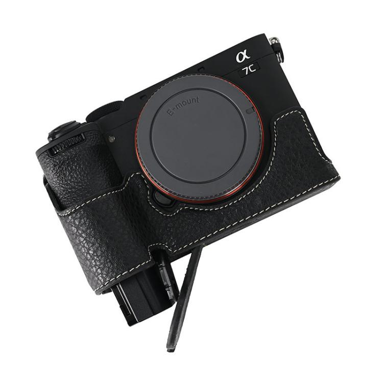 For Sony ILCE-7CM2 / Alpha 7C II Litchi Texture PU Leather Camera Half Case Base
