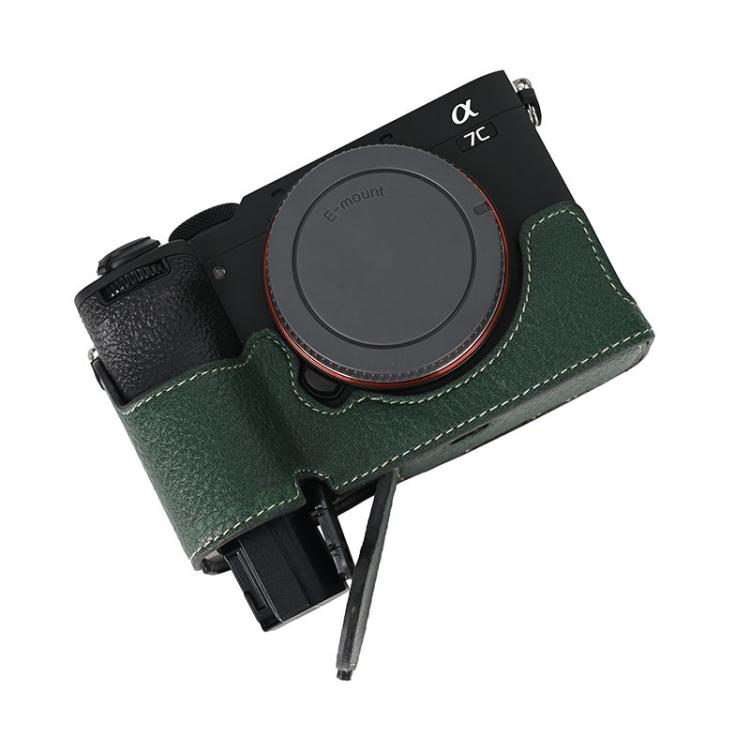 For Sony ILCE-7CM2 / Alpha 7C II Litchi Texture PU Leather Camera Half Case Base