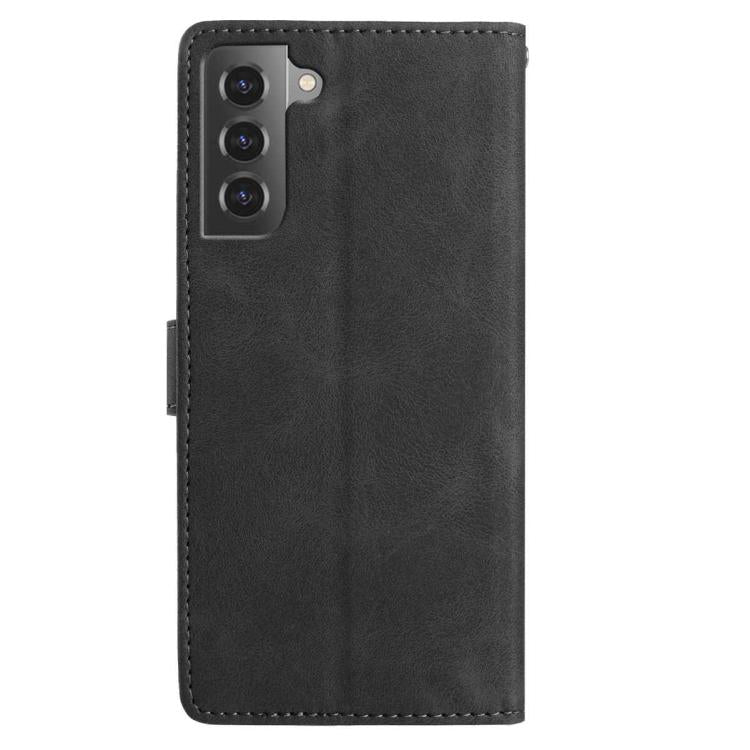 For Samsung Galaxy S21 5G Skin Feel Embossed Feather Leather Phone Case