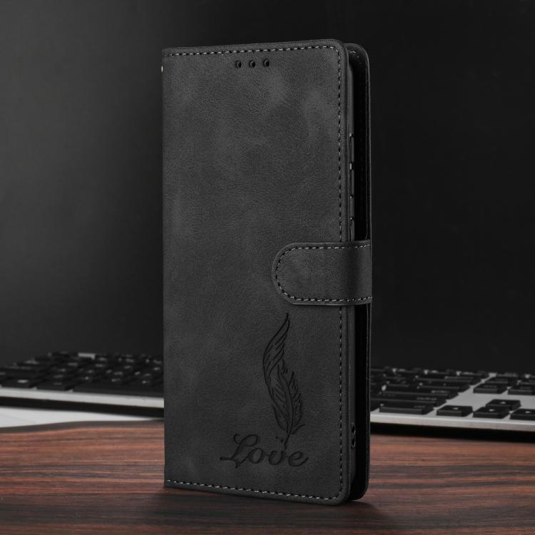 For Samsung Galaxy S21 5G Skin Feel Embossed Feather Leather Phone Case