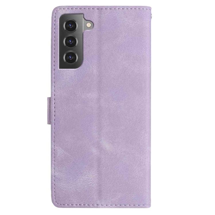 For Samsung Galaxy S22+ 5G Skin Feel Embossed Feather Leather Phone Case