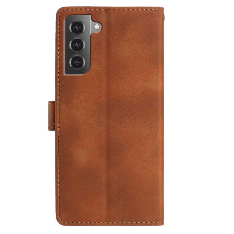 For Samsung Galaxy S22+ 5G Skin Feel Embossed Feather Leather Phone Case
