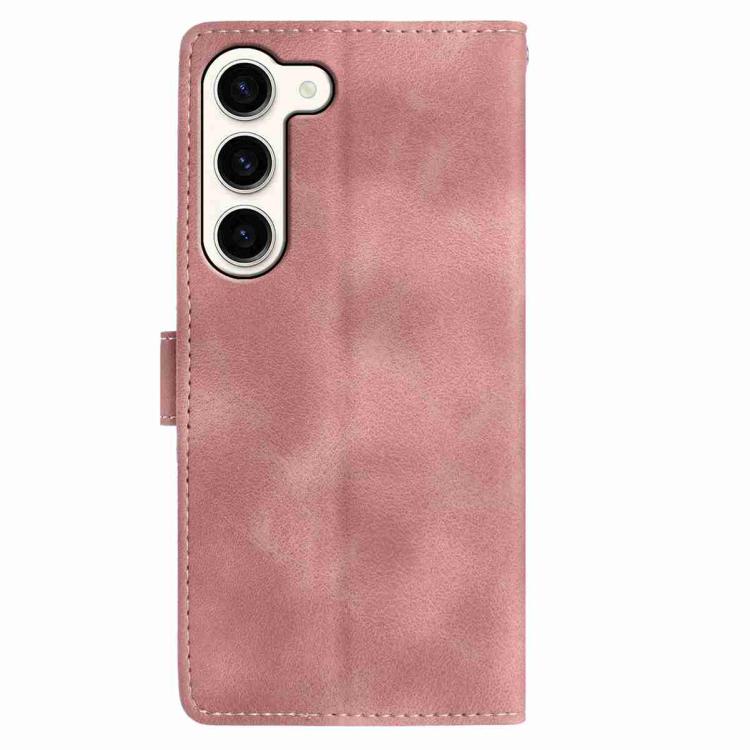 For Samsung Galaxy S23+ 5G Skin Feel Embossed Feather Leather Phone Case