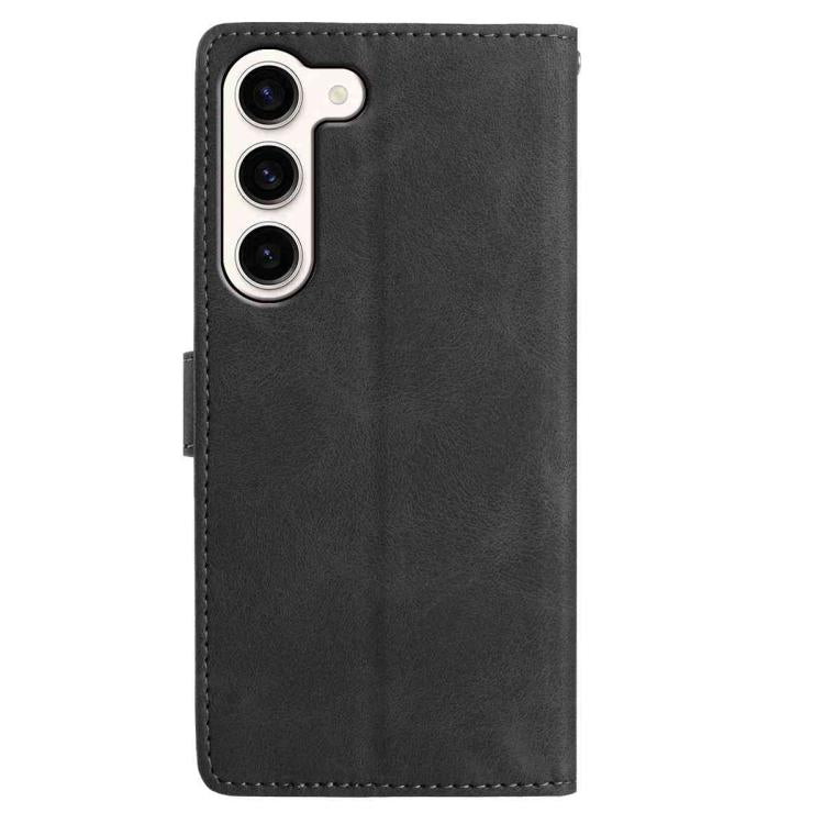 For Samsung Galaxy S23+ 5G Skin Feel Embossed Feather Leather Phone Case
