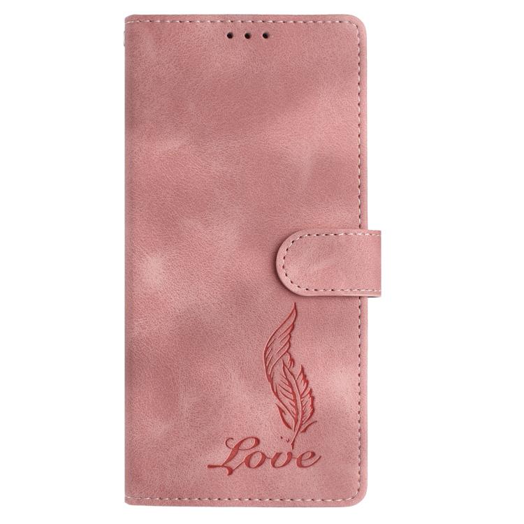 For Samsung Galaxy S24 FE 5G Skin Feel Embossed Feather Leather Phone Case