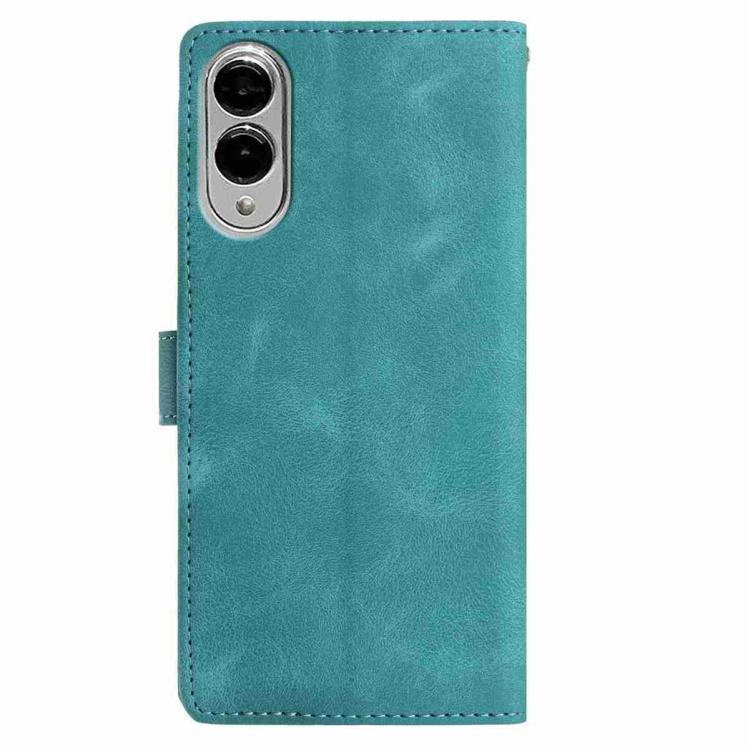 For Samsung Galaxy S25 Edge 5G Skin Feel Embossed Feather Leather Phone Case