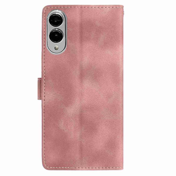 For Samsung Galaxy S25 Edge 5G Skin Feel Embossed Feather Leather Phone Case