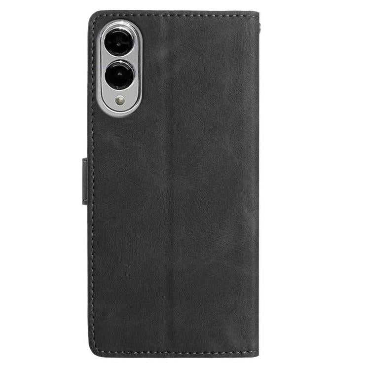For Samsung Galaxy S25 Edge 5G Skin Feel Embossed Feather Leather Phone Case