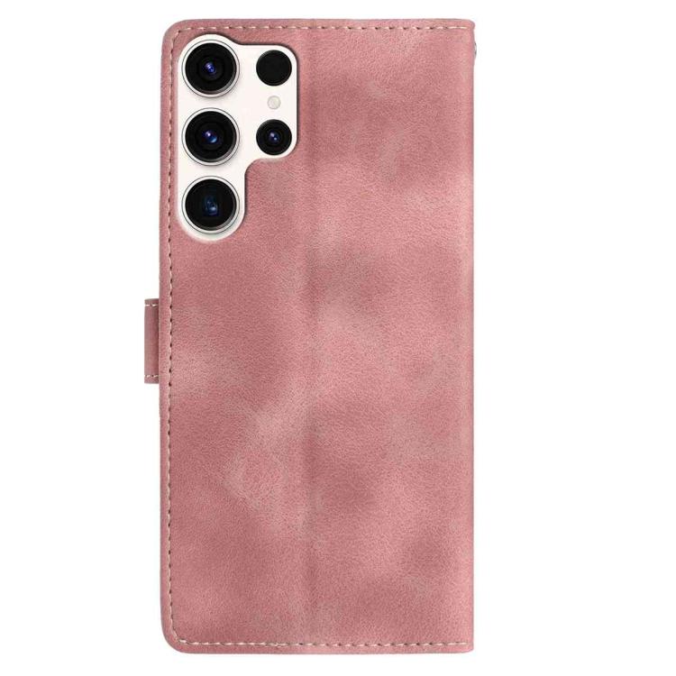 For Samsung Galaxy S25 Ultra 5G Skin Feel Embossed Feather Leather Phone Case