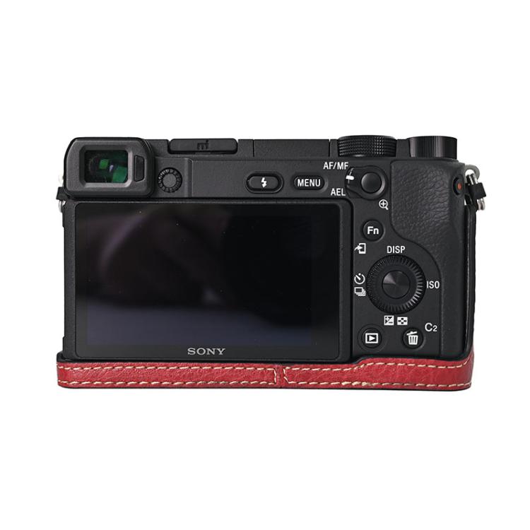 For Sony ILCE-6400 / A6300 / A6200 Litchi Texture PU Leather Camera Half Case Base