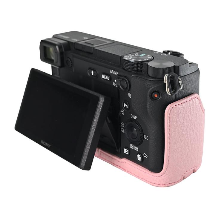 For Sony ILCE-6400 / A6300 / A6200 Litchi Texture PU Leather Camera Half Case Base