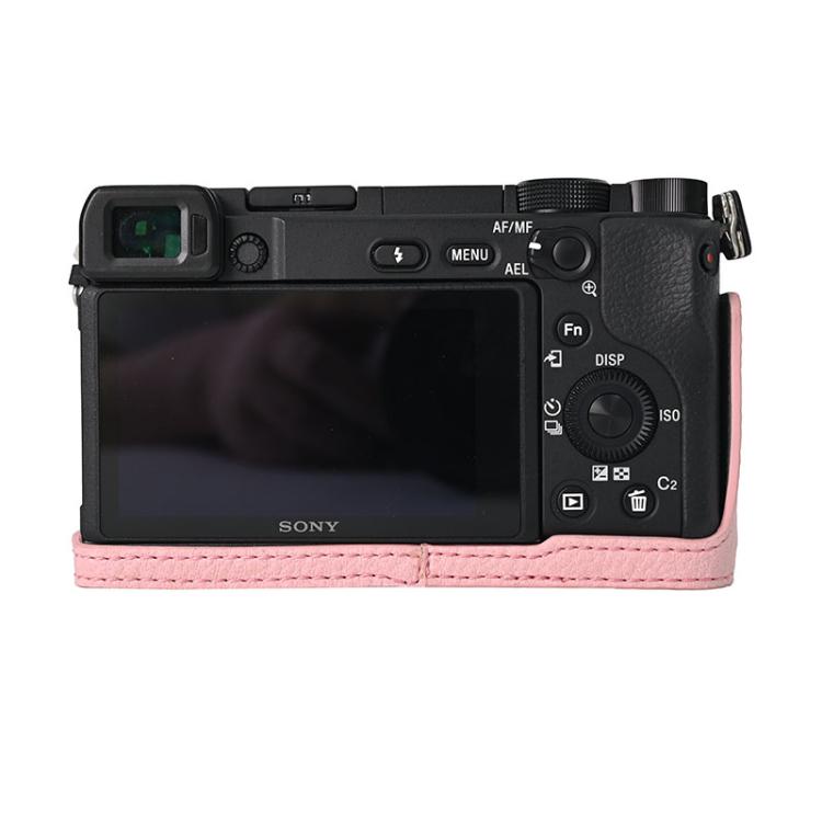 For Sony ILCE-6400 / A6300 / A6200 Litchi Texture PU Leather Camera Half Case Base