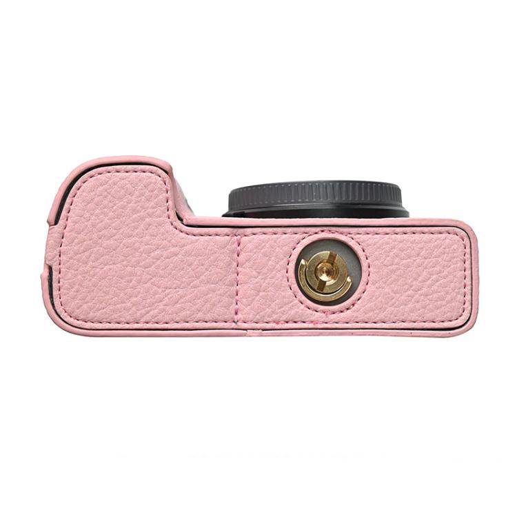 For Sony ILCE-6400 / A6300 / A6200 Litchi Texture PU Leather Camera Half Case Base