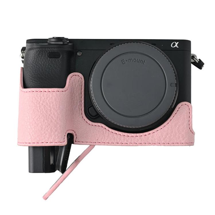 For Sony ILCE-6400 / A6300 / A6200 Litchi Texture PU Leather Camera Half Case Base