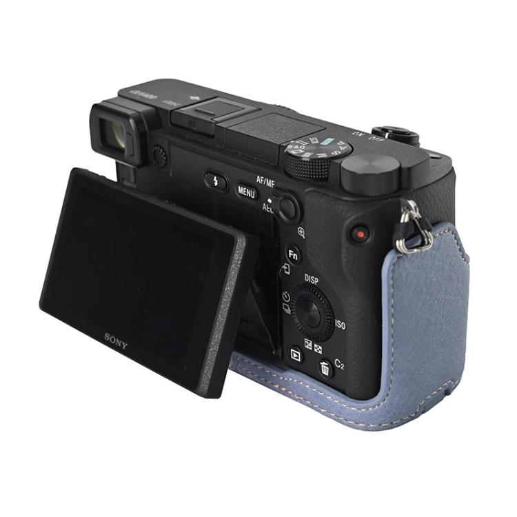 For Sony ILCE-6400 / A6300 / A6200 Litchi Texture PU Leather Camera Half Case Base